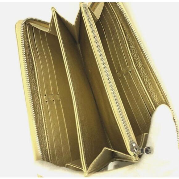 Gold Louis Vuitton LV Zippy Lockme Leather Zip Around Long Wallet - Picture 5 of 8